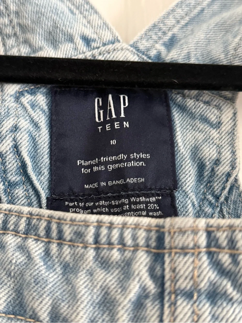 GAP Light Wash Denim Short Overalls for Kids